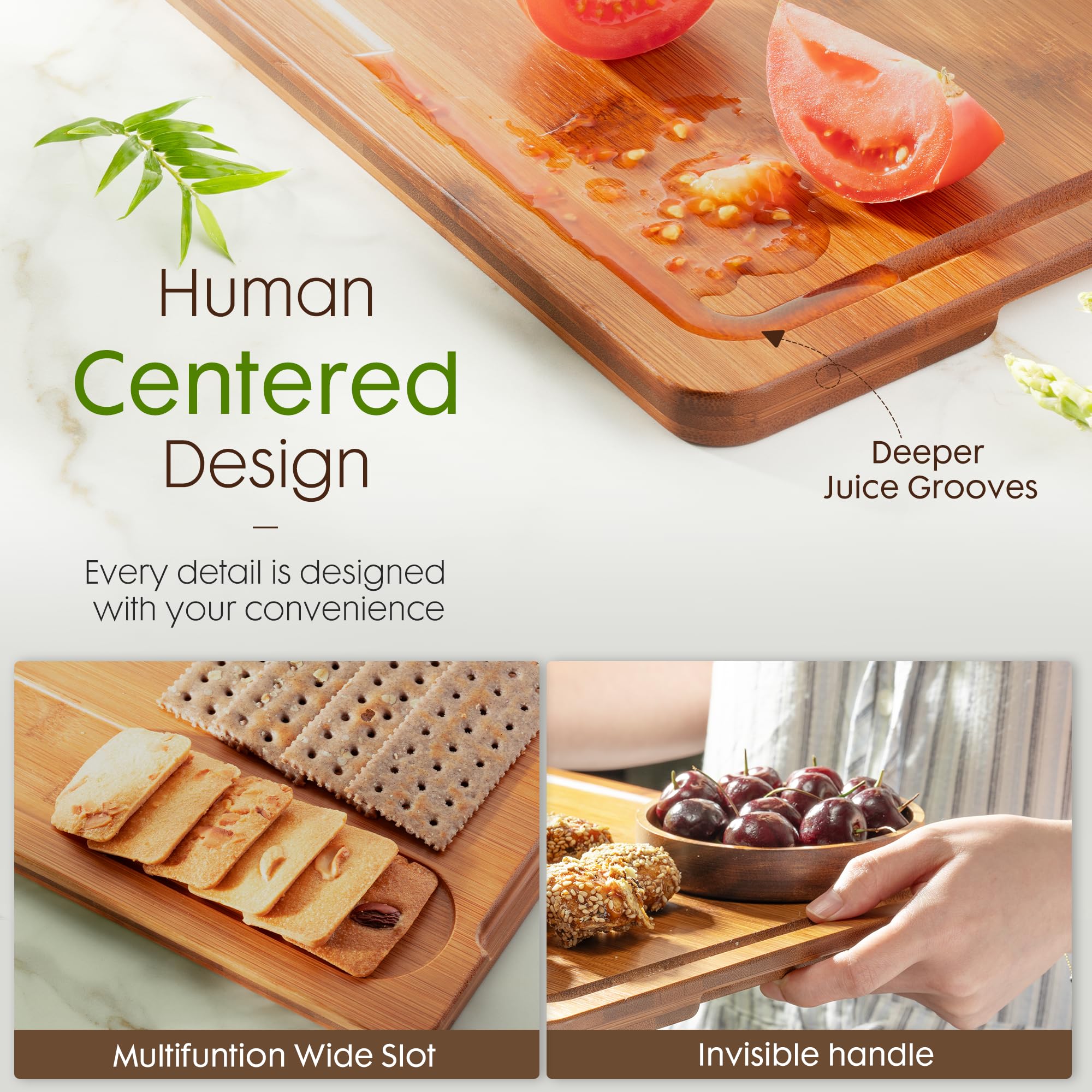 Carbonized Bamboo Cutting Boards for Kitchen Set