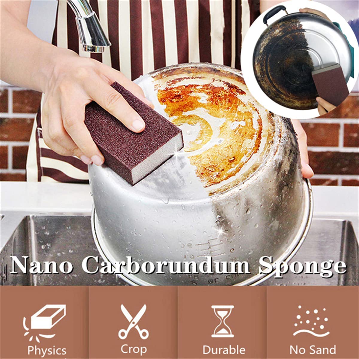 10PCS Emery Magic Cleaning Sponge Scrubber