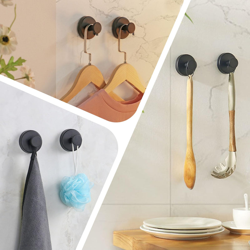 4PCS Suction Cup Shower Hooks Stainless Steel