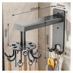 Wall Mounted Kitchen Rotary Utensil Hook Rack