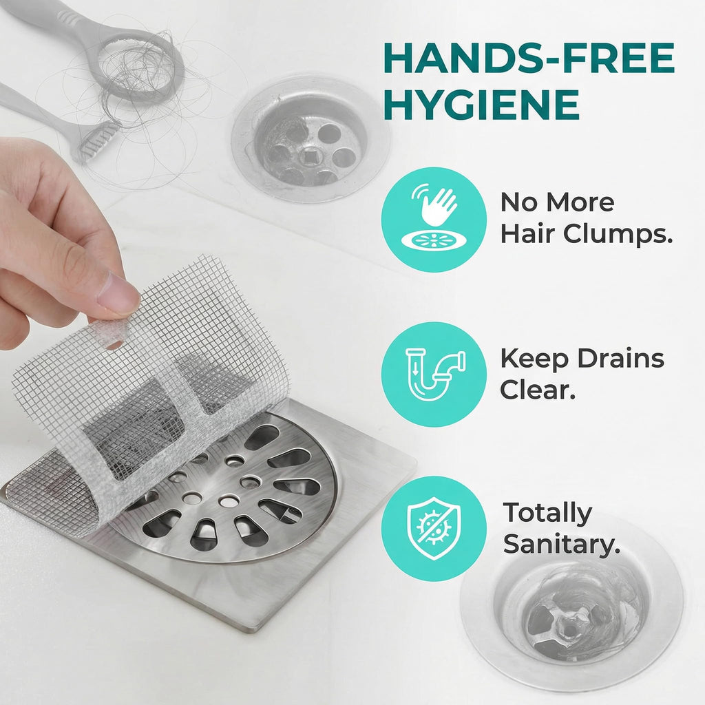 Shower Drain Hair Catcher Mesh Stickers