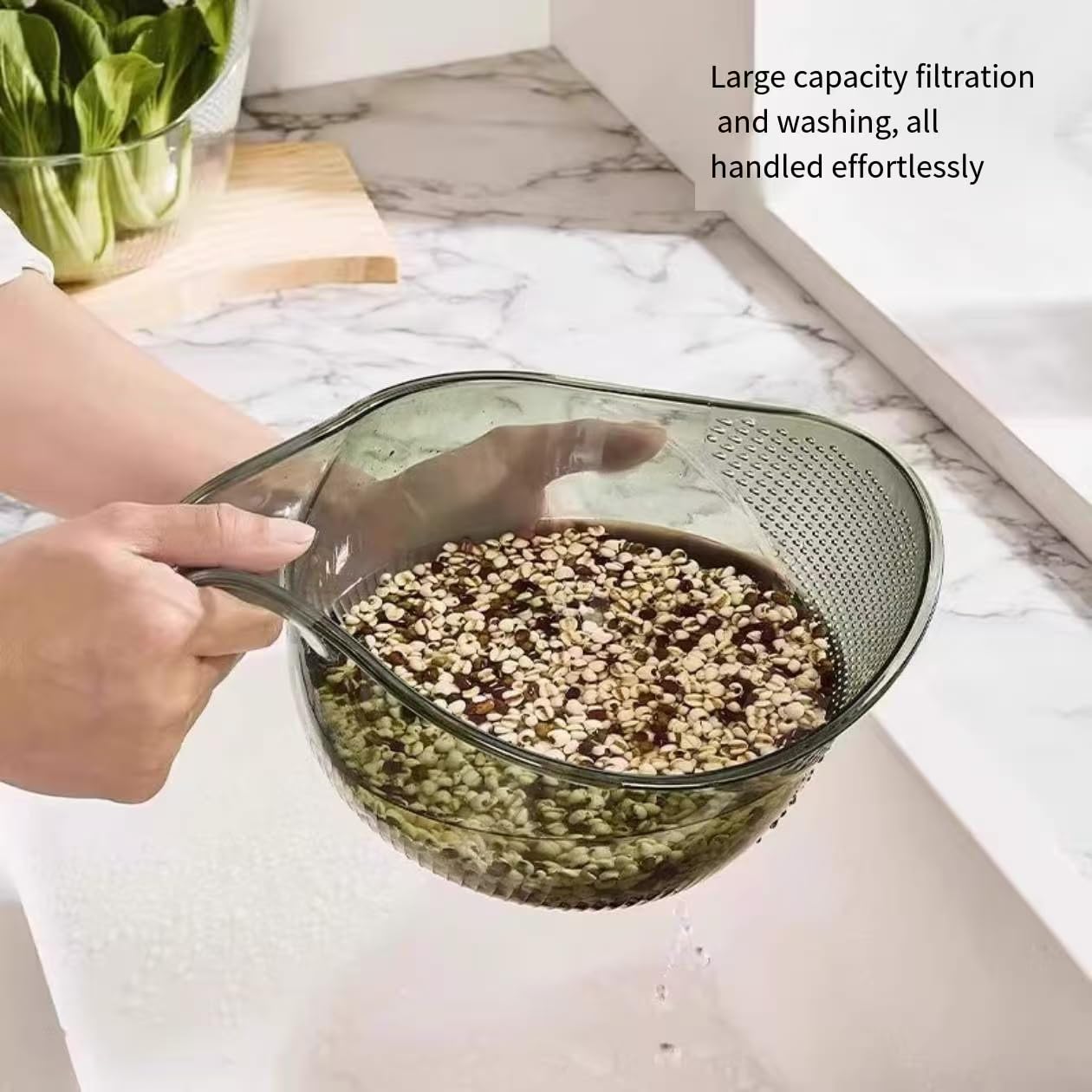 Acrylic Rice Washing & Drain Basket