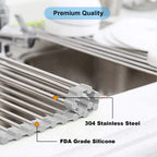 Stainless Steel Roll-Up Dish Drying Rack