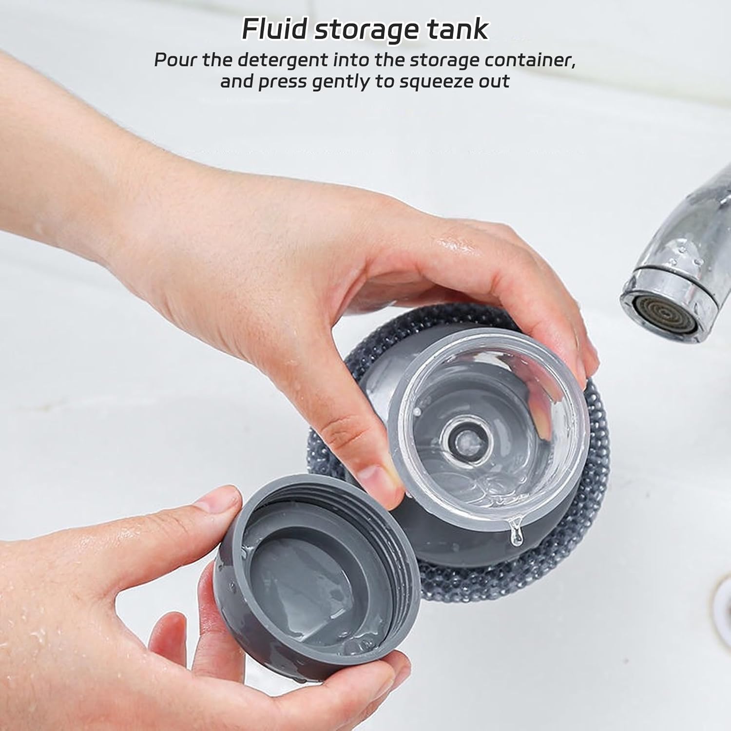 Kitchen Soap Dispensing Palm Brush 2PCS