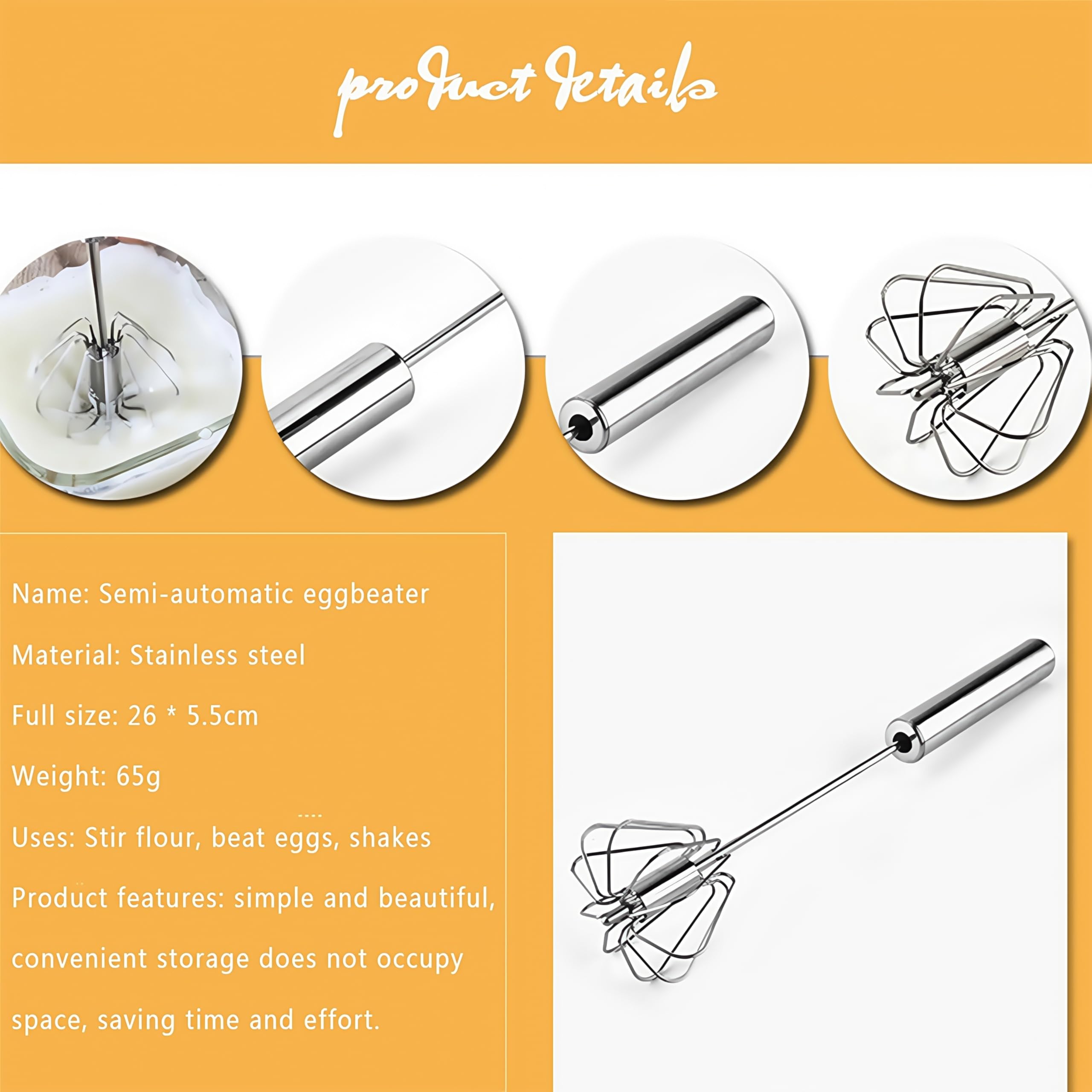 Stainless Steel Automatic Egg Whisk