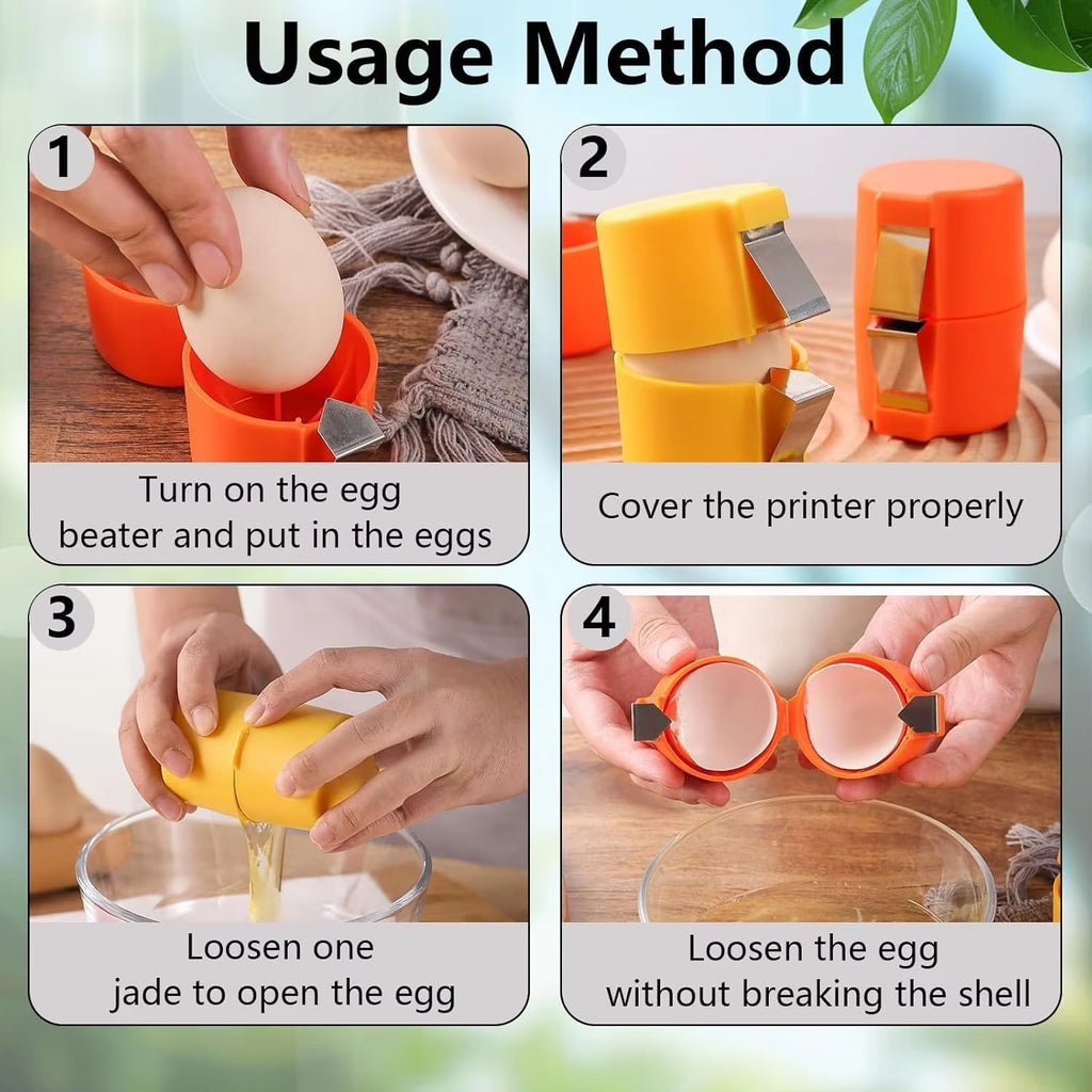 No Mess Easy Egg Opener, Egg Shell Opener, New Egg Cracker Tool for Raw Eggs