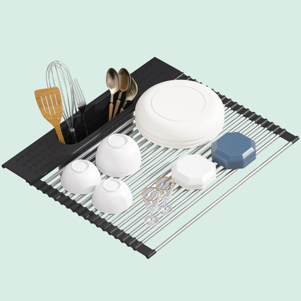 Roll Up Dish Drying Rack Over Sink