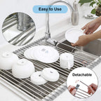 Stainless Steel Roll-Up Dish Drying Rack