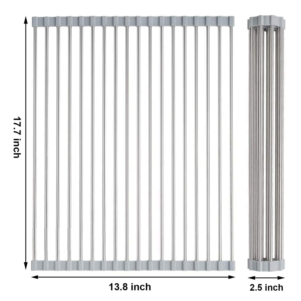 Stainless Steel Roll-Up Dish Drying Rack