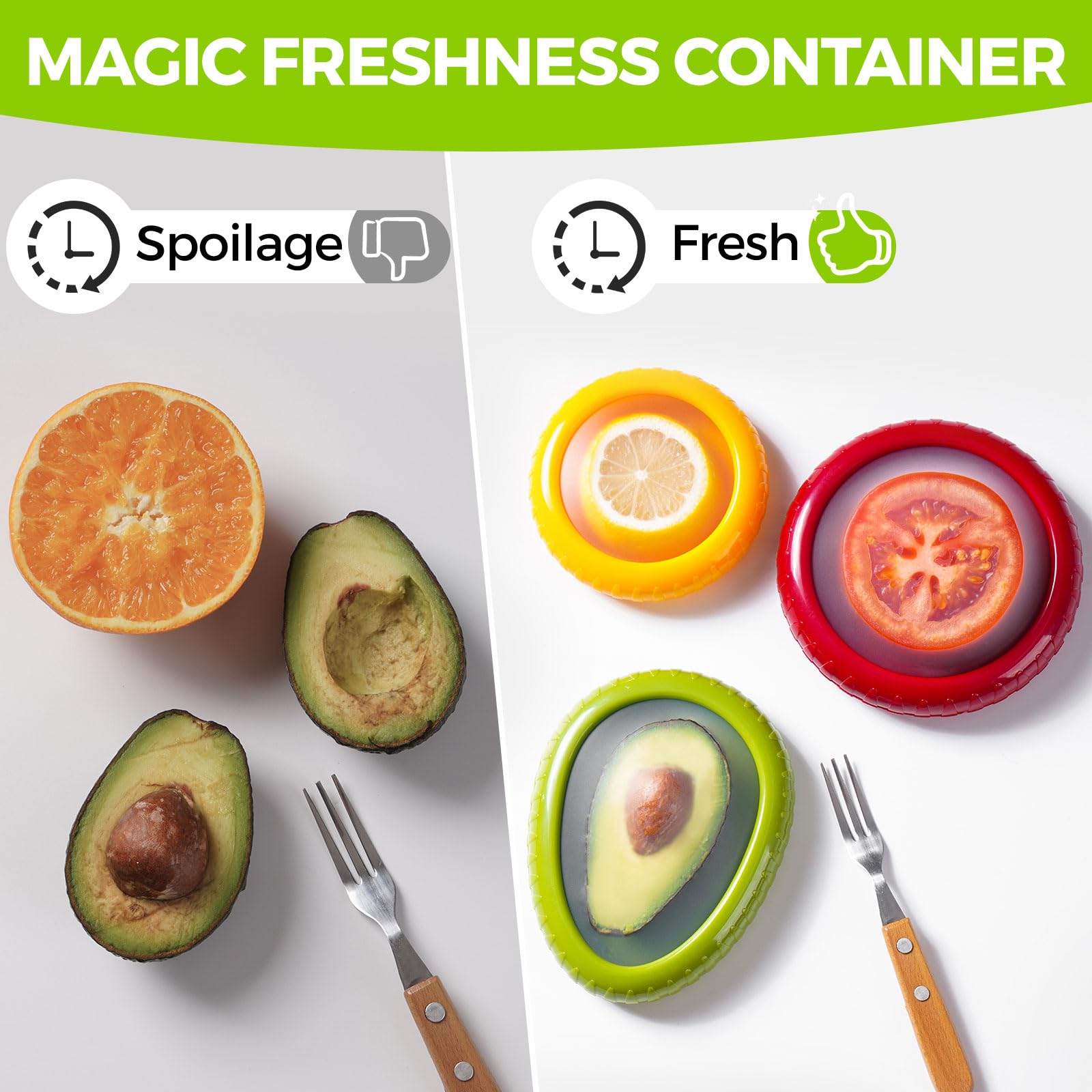4PCS Silicone Fruit Storage Containers Set