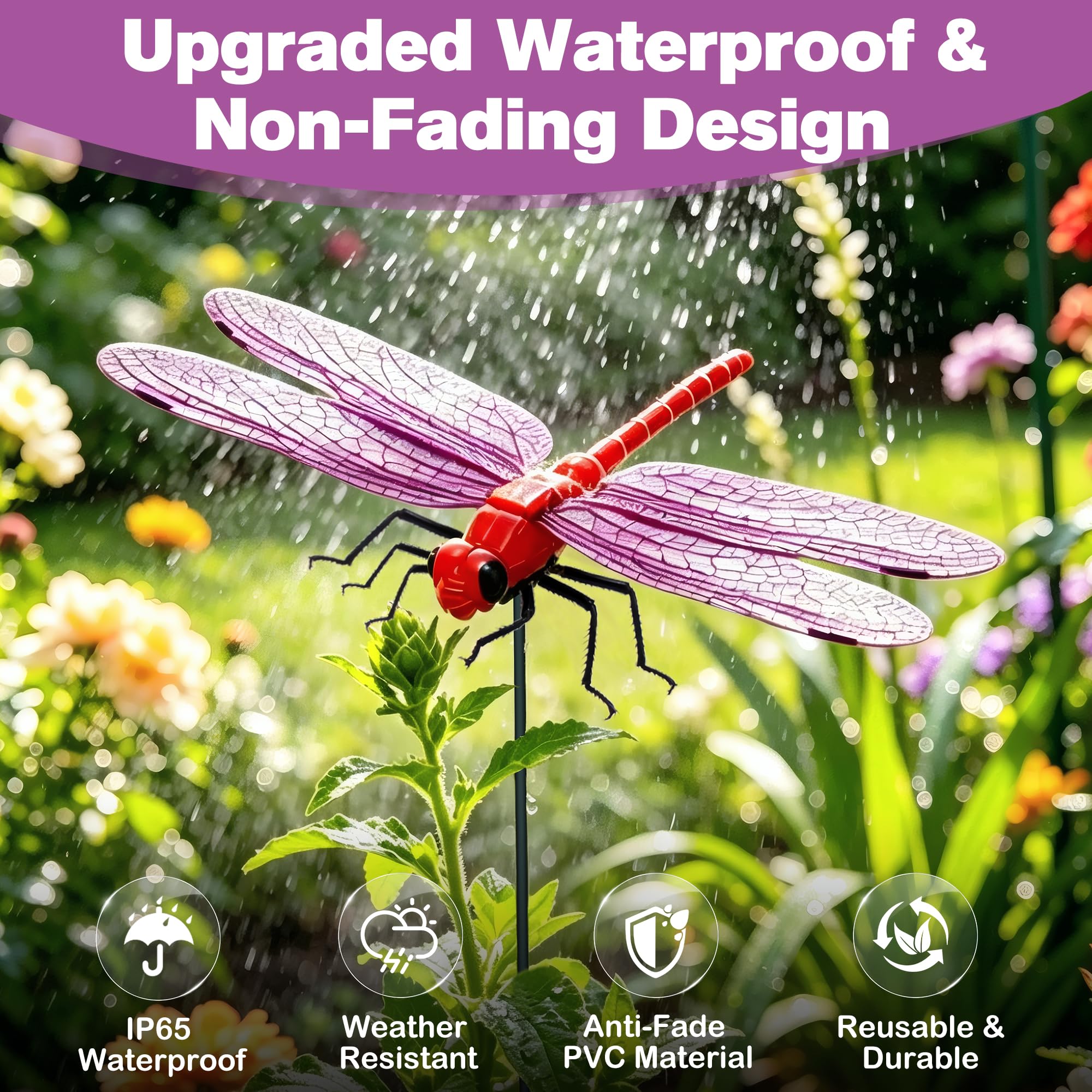 12PCS Dragonfly Garden Clips & Stakes