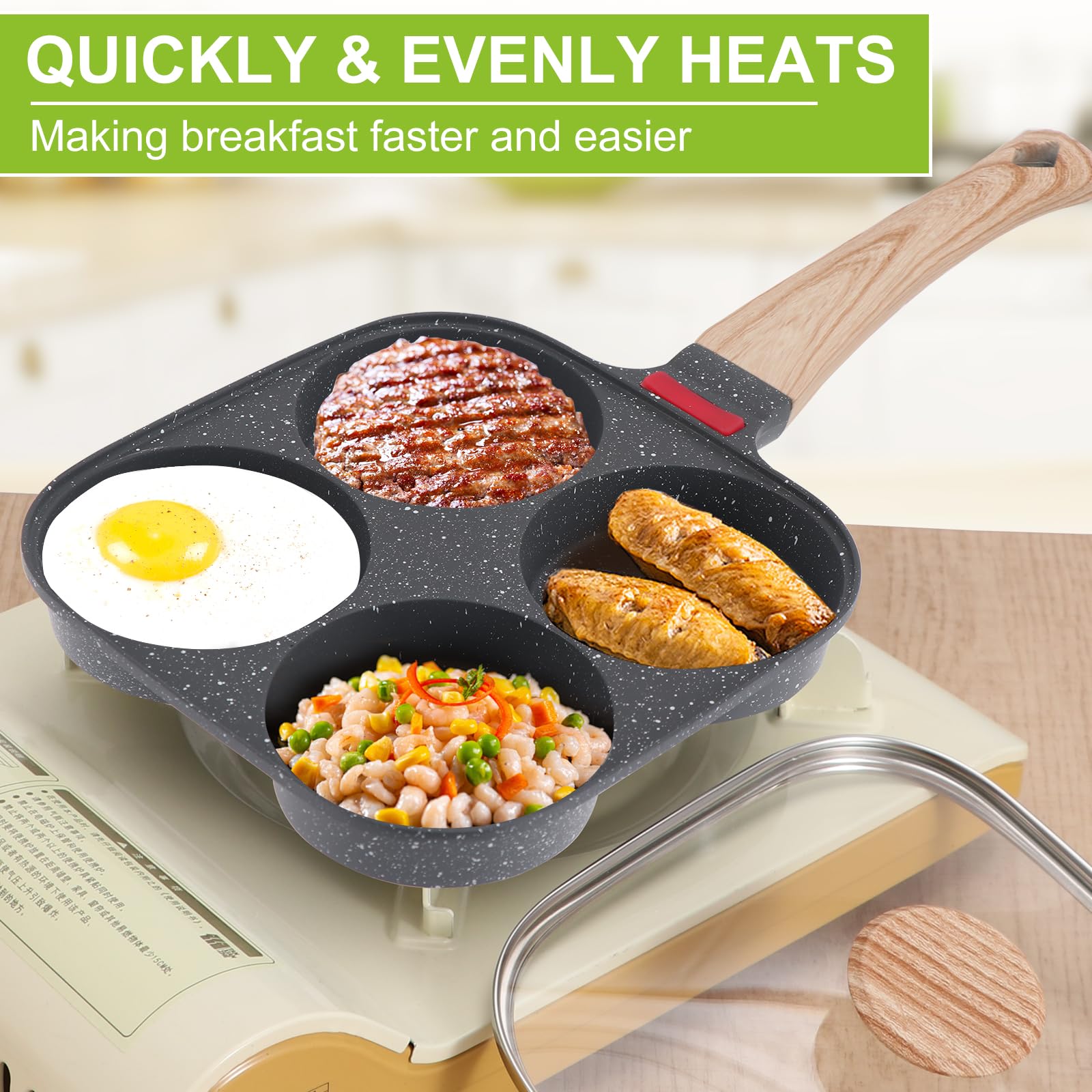 4-Cup Nonstick Egg Frying Pan