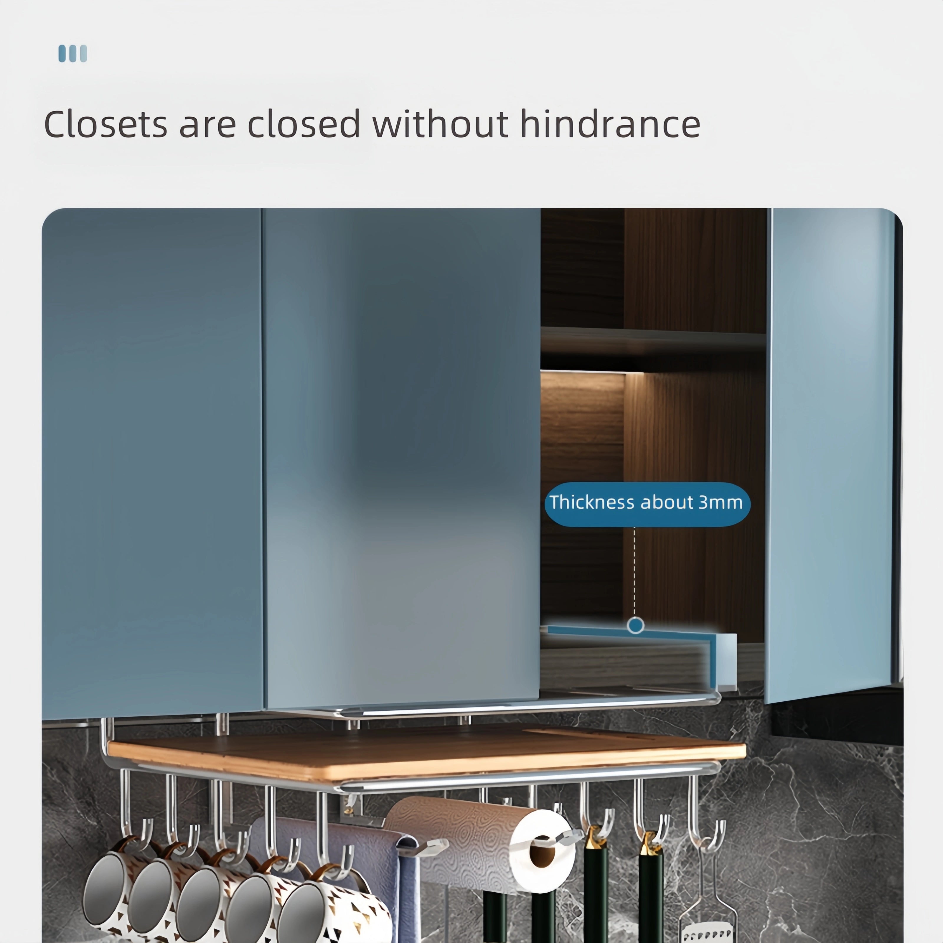 Stainless Steel Hanging Kitchen Storage Rack with Hooks