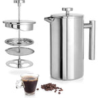 Stainless Steel French Press Coffee Maker Double Wall