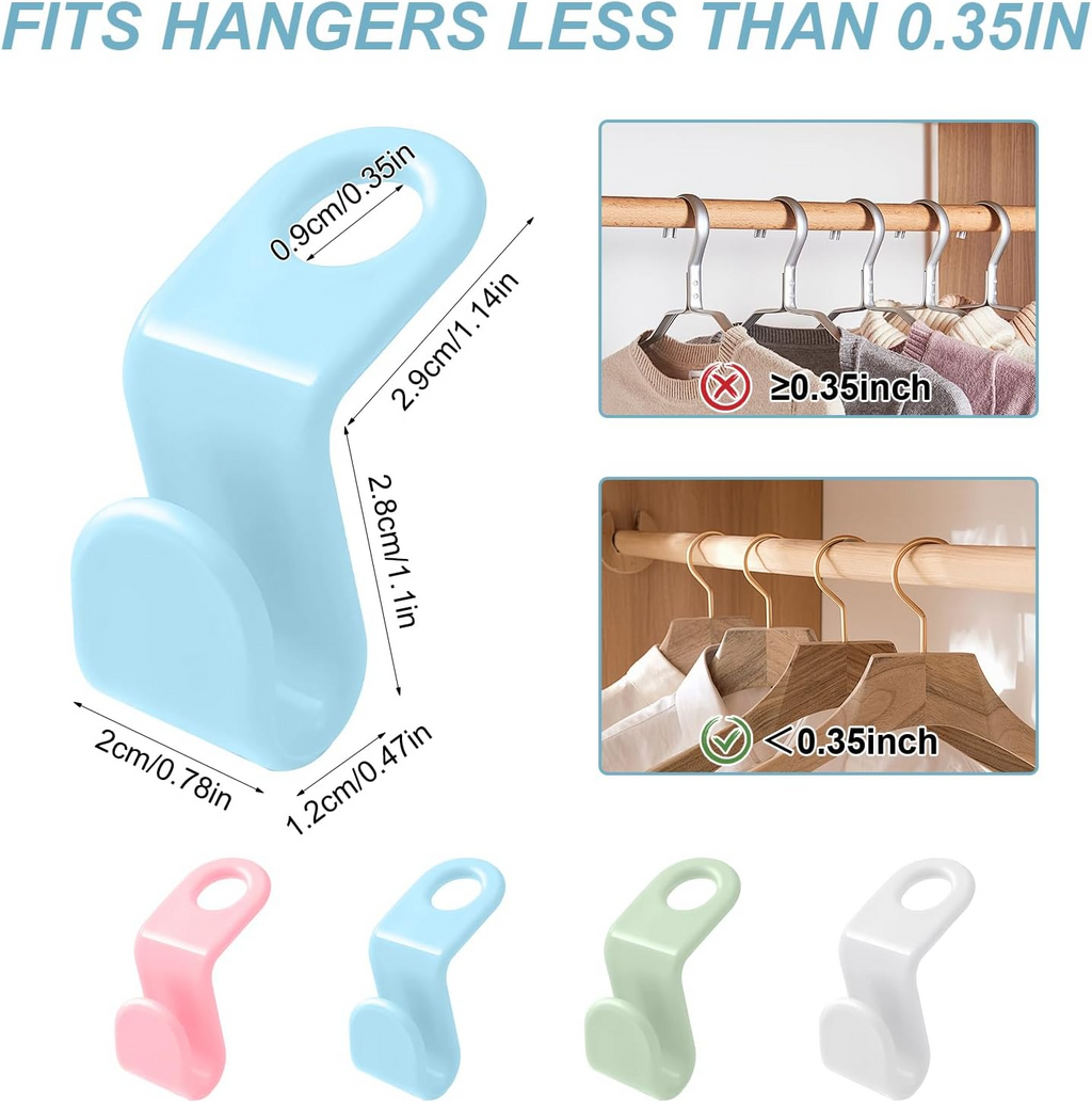 Space-Saving Clothes Hanger Connector Hooks