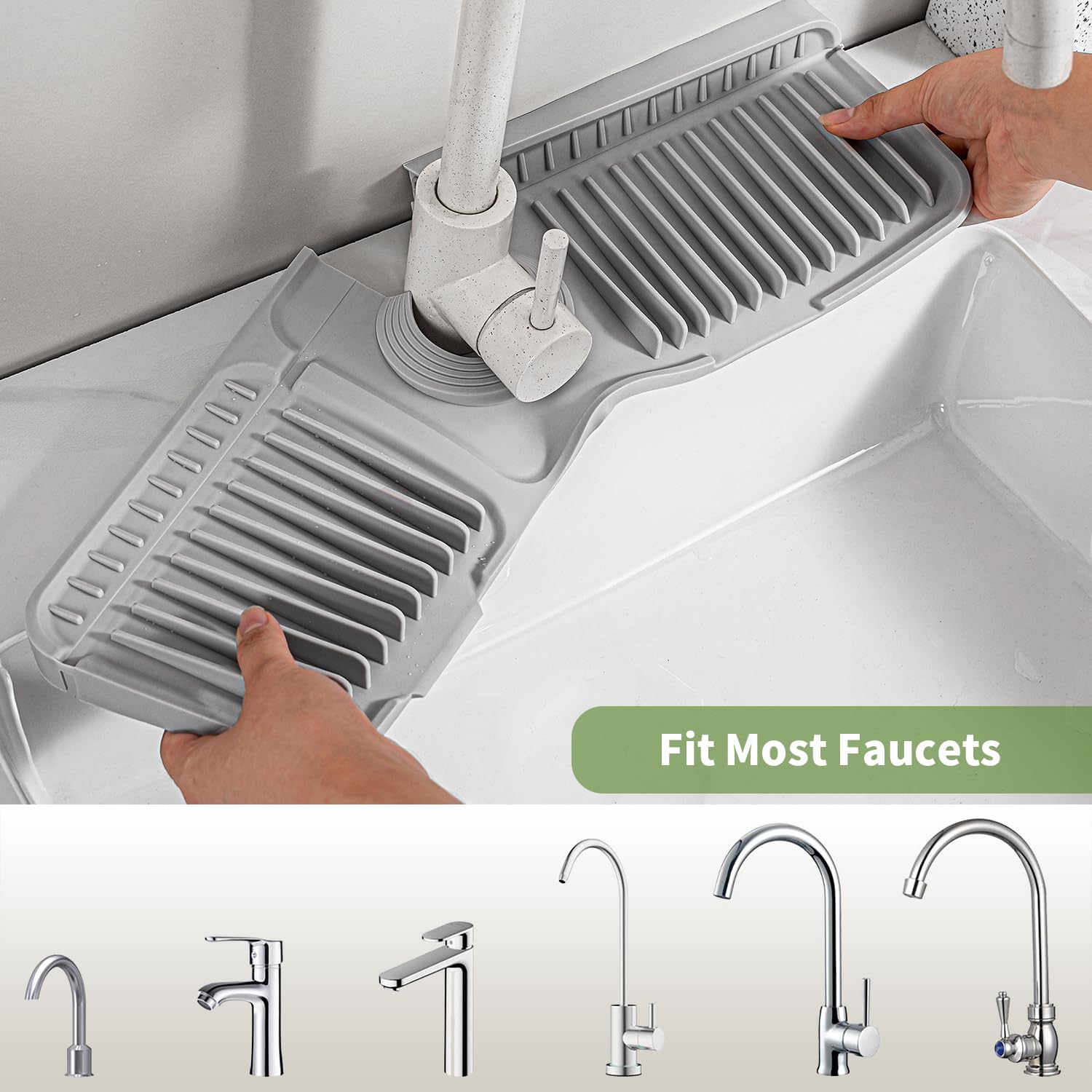 Faucet Mat for Kitchen Sink, Silicone Sink Splash Guard