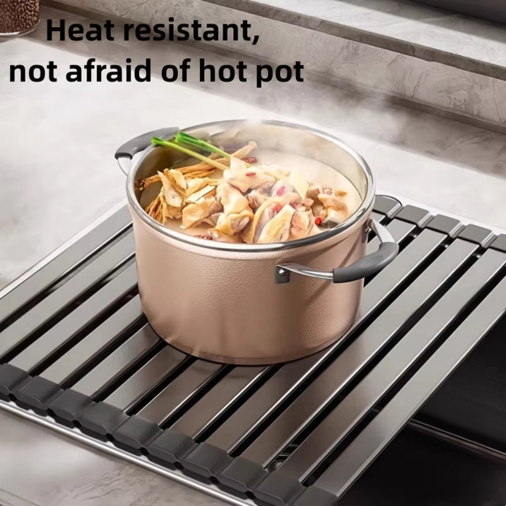 Foldable Roll-Up Dish Drying Rack Heavy Duty