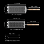 Stainless Steel Rolling Grill Basket 1 Set