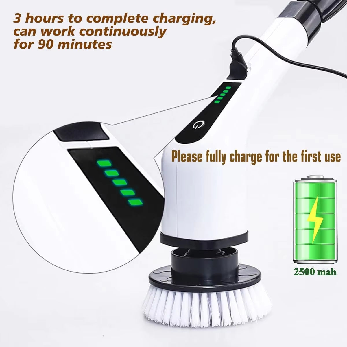 Cordless Electric Spin Scrubber for Kitchen & Bathroom