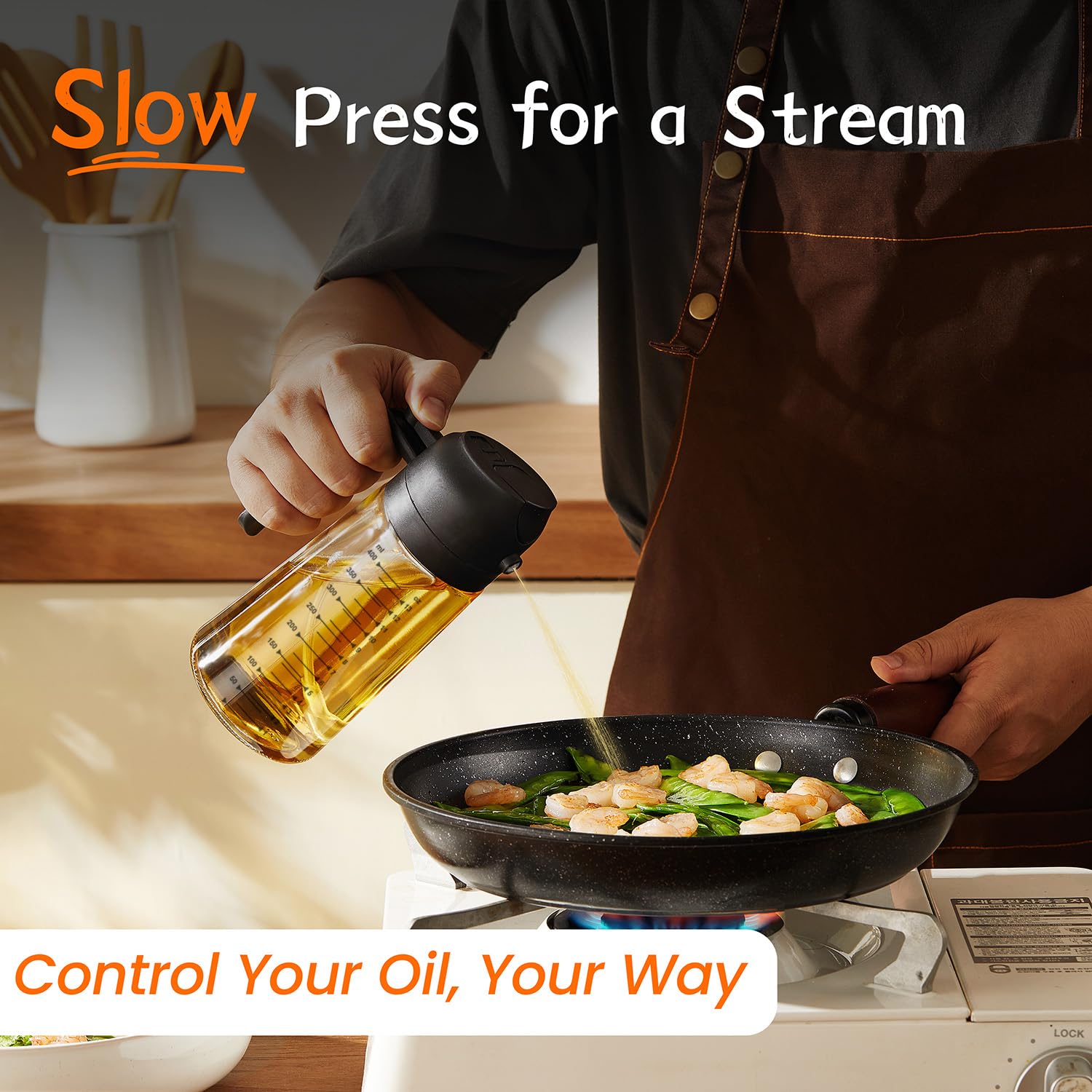 2 in 1 Olive Oil Dispenser Bottle for Kitchen Gadgets