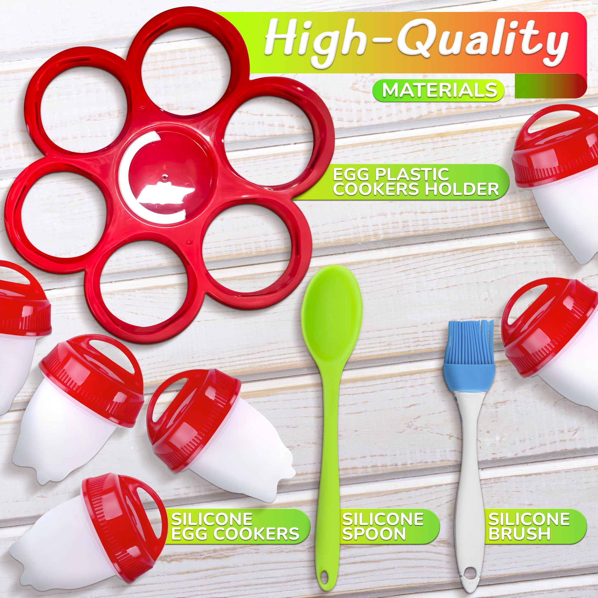 Silicone Egg Cooker Set for Hard Boiled Eggs