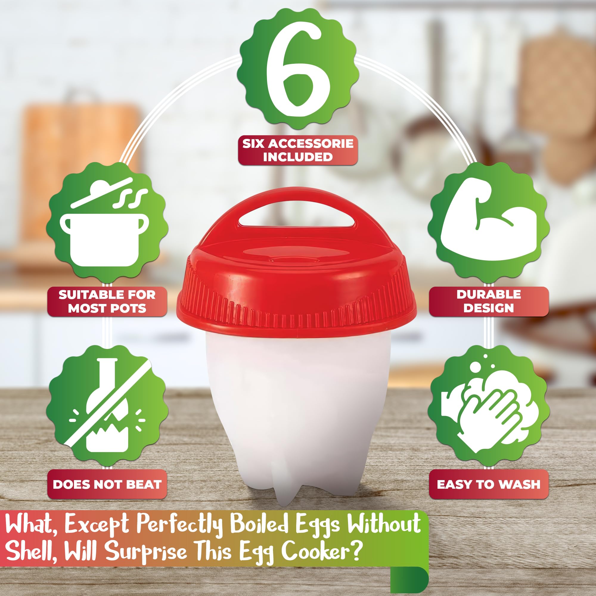 Silicone Egg Cooker Set for Hard Boiled Eggs