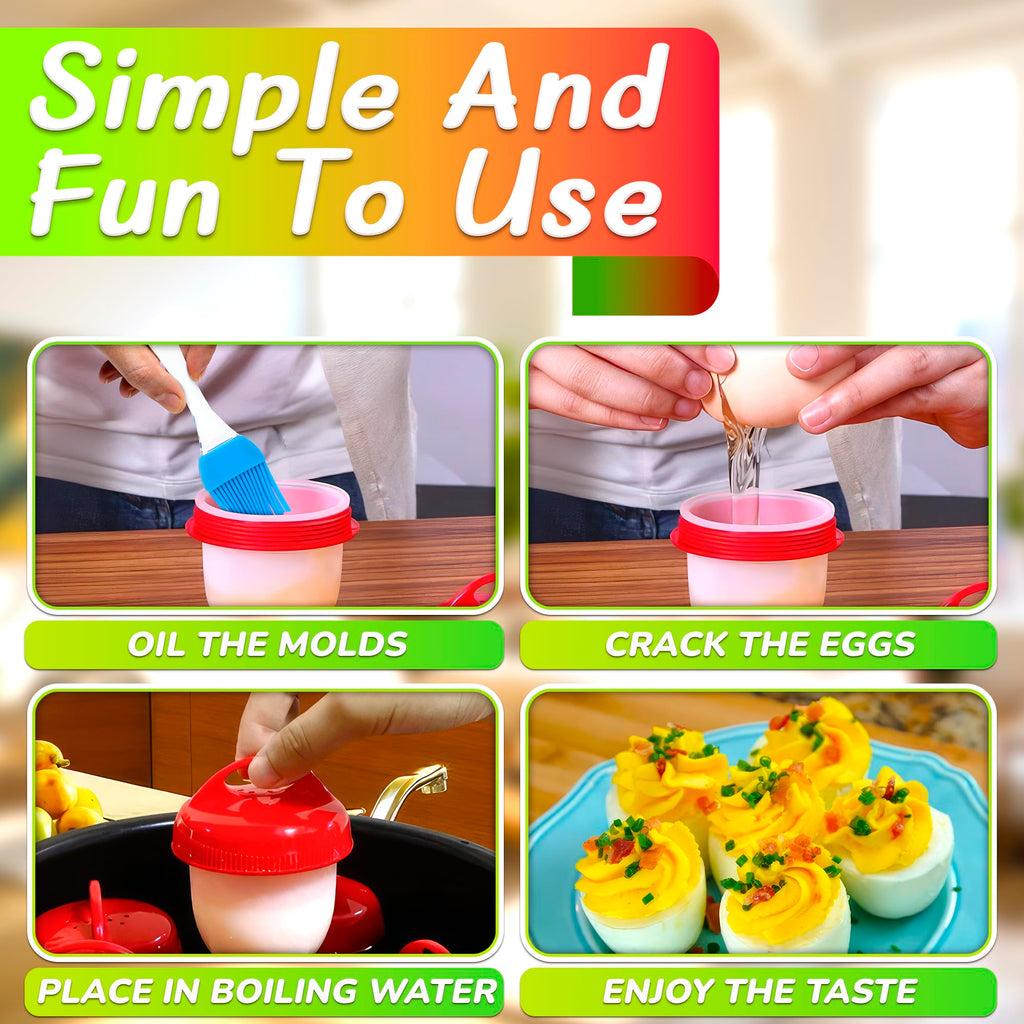 Silicone Egg Cooker Set for Hard Boiled Eggs