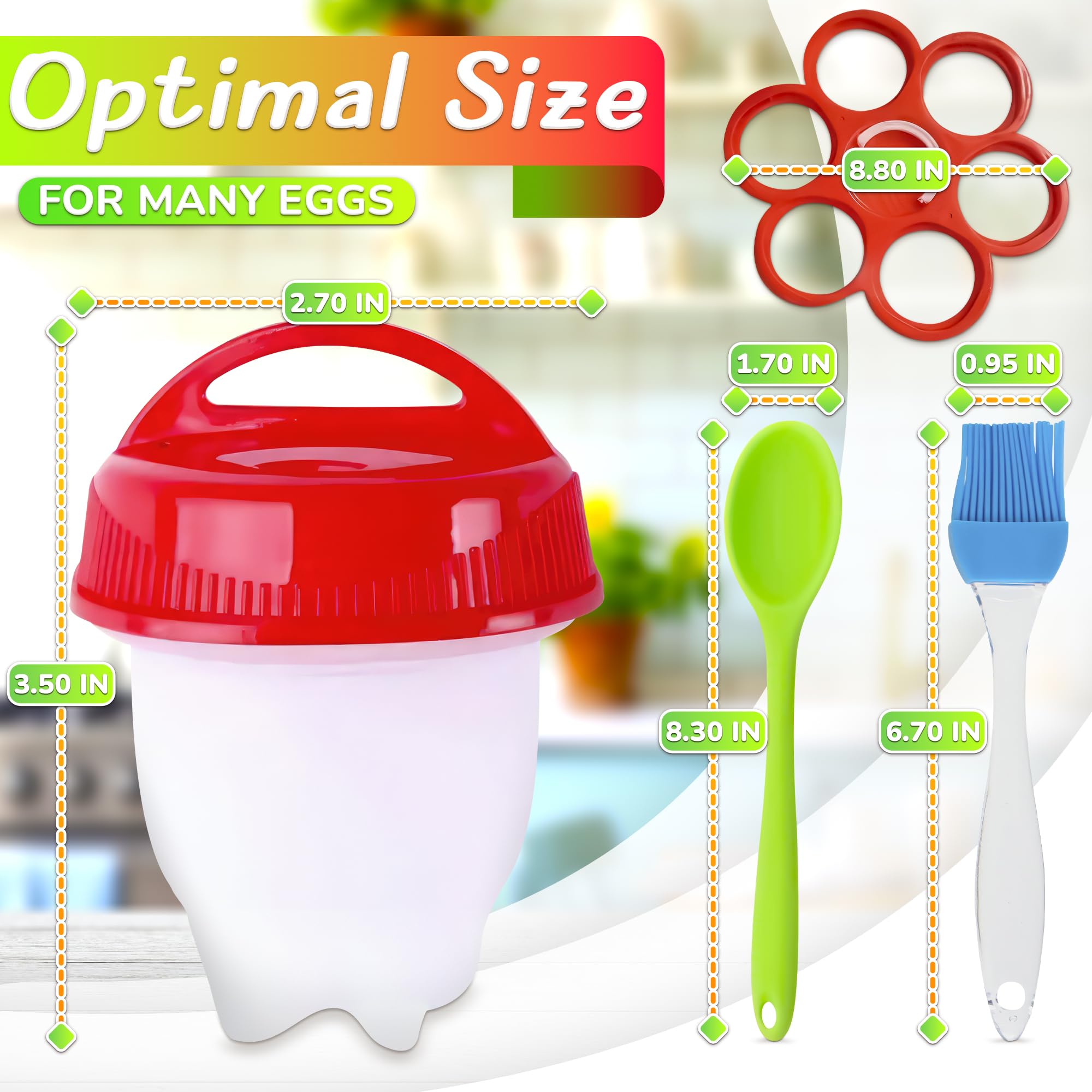 Silicone Egg Cooker Set for Hard Boiled Eggs