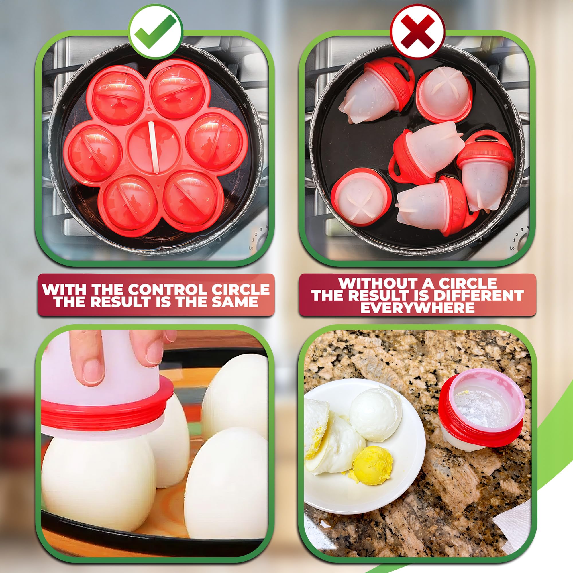 Silicone Egg Cooker Set for Hard Boiled Eggs