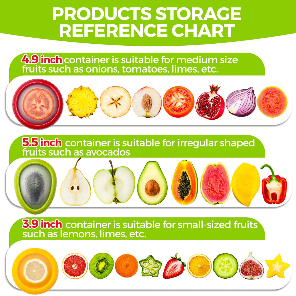 4PCS Silicone Fruit Storage Containers Set