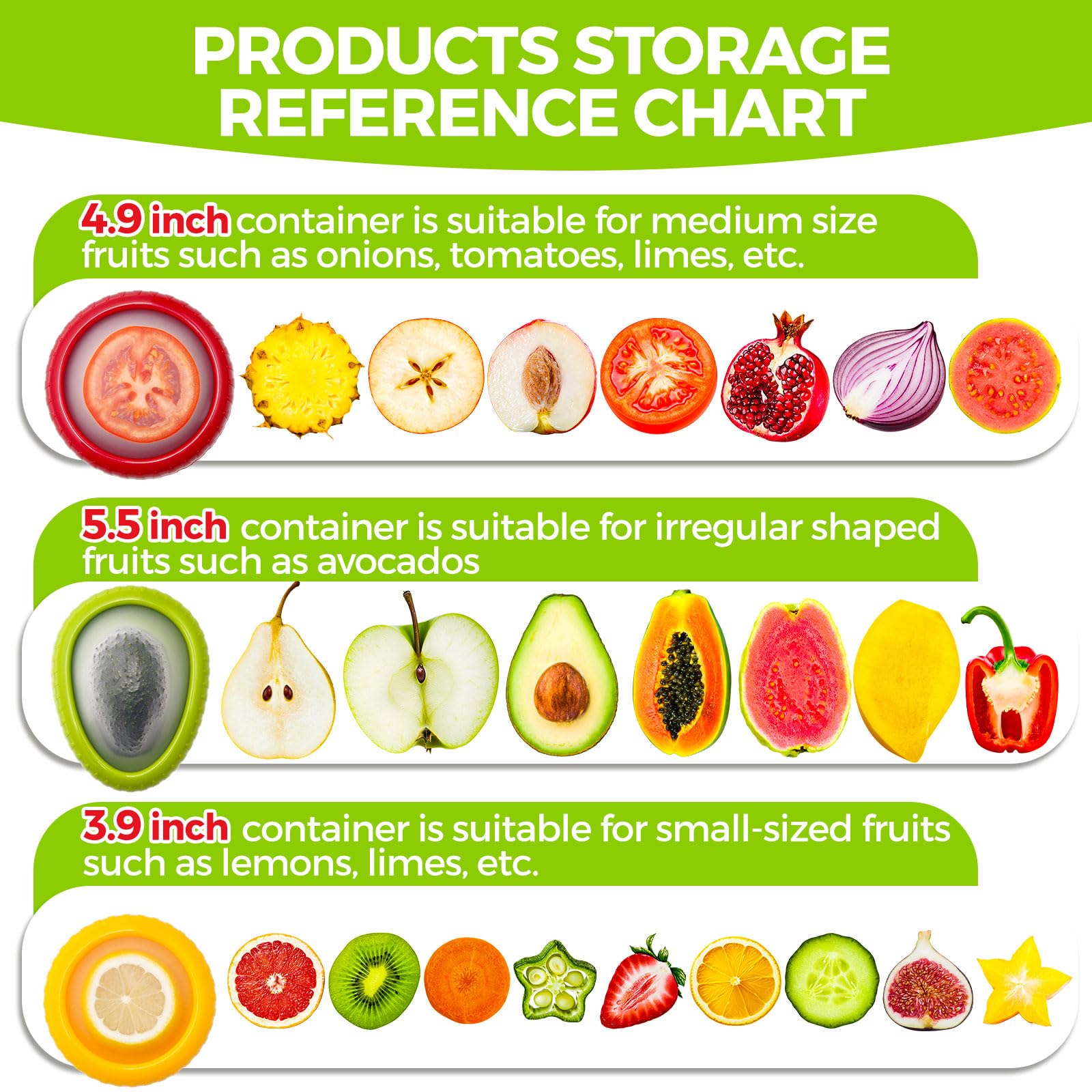 4PCS Silicone Fruit Storage Containers Set