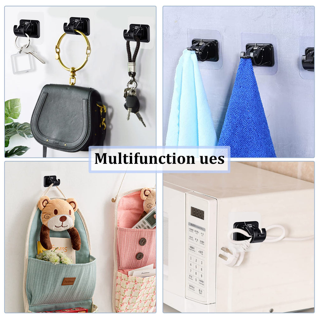 Self Adhesive No Drill Adjustable Curtain Rod Holder Hooks 8PCS