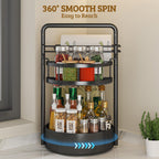 2 Tier Rotating Spice Rack with Paper Towel Holder