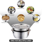 Stainless Steel Salad Bowl with Grater & Strainer
