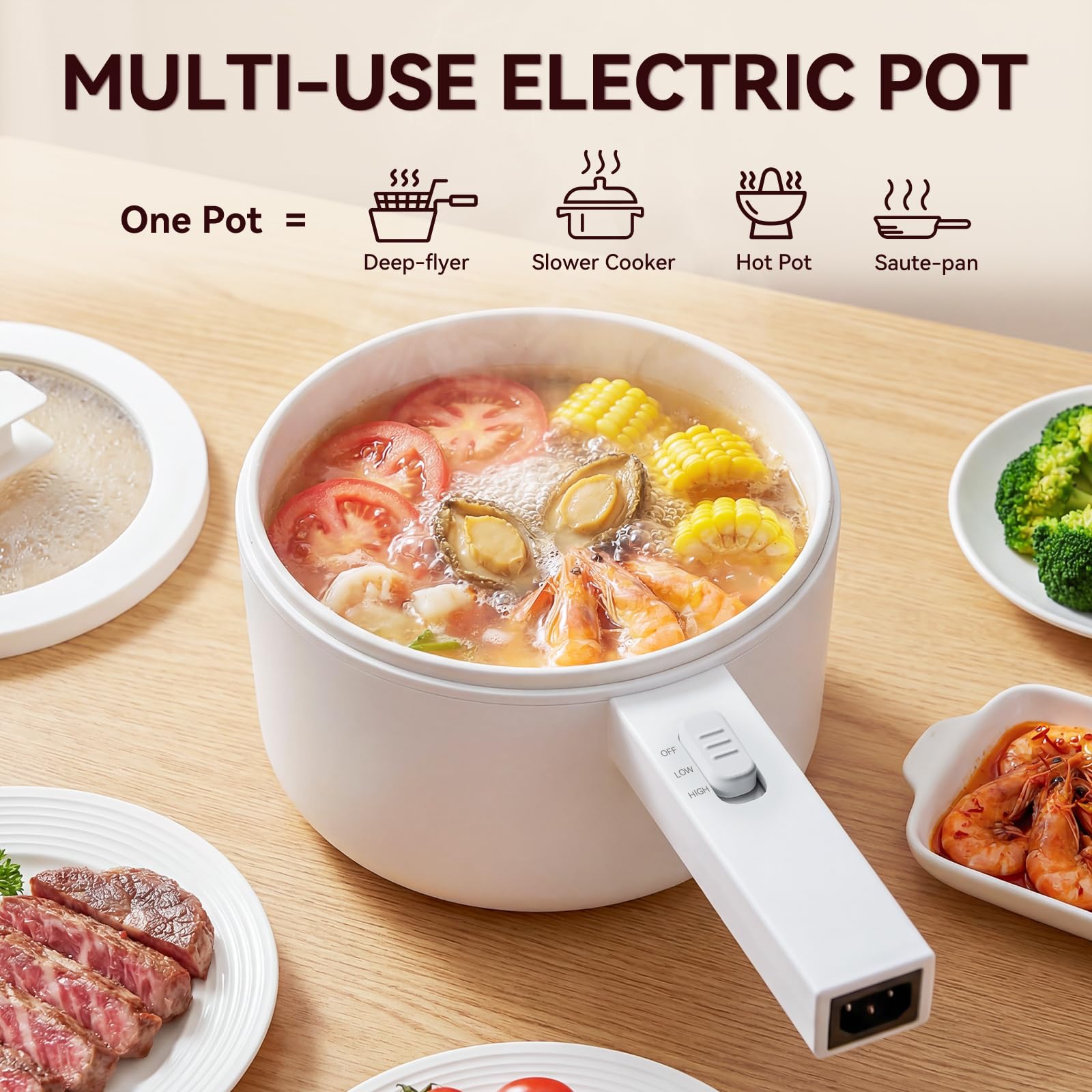 1.5L Mini Hot Pot, Ceramic Glaze Non-stick Portable Pot