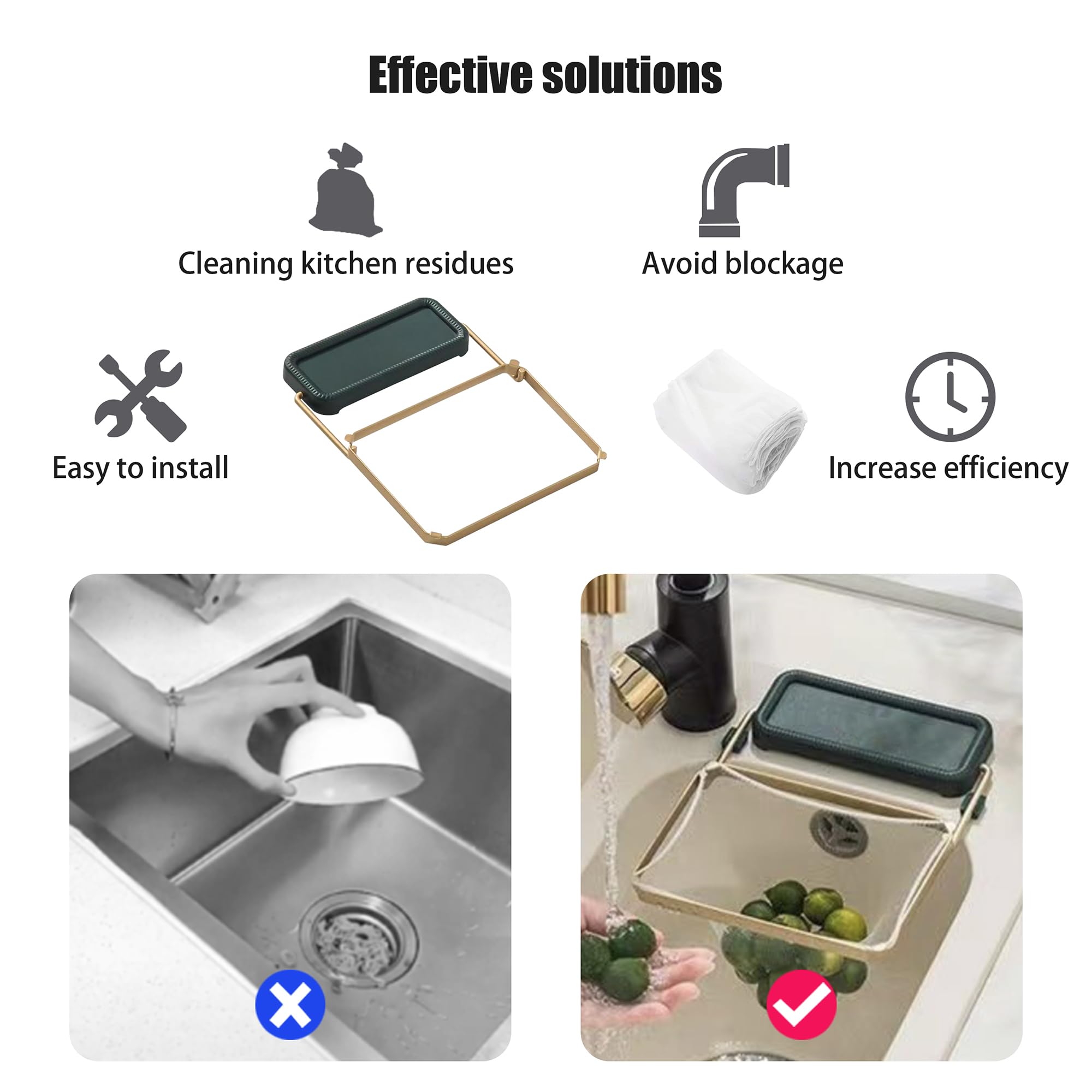 Kitchen Residue Filter Screen Holder (Includes 100 nets)