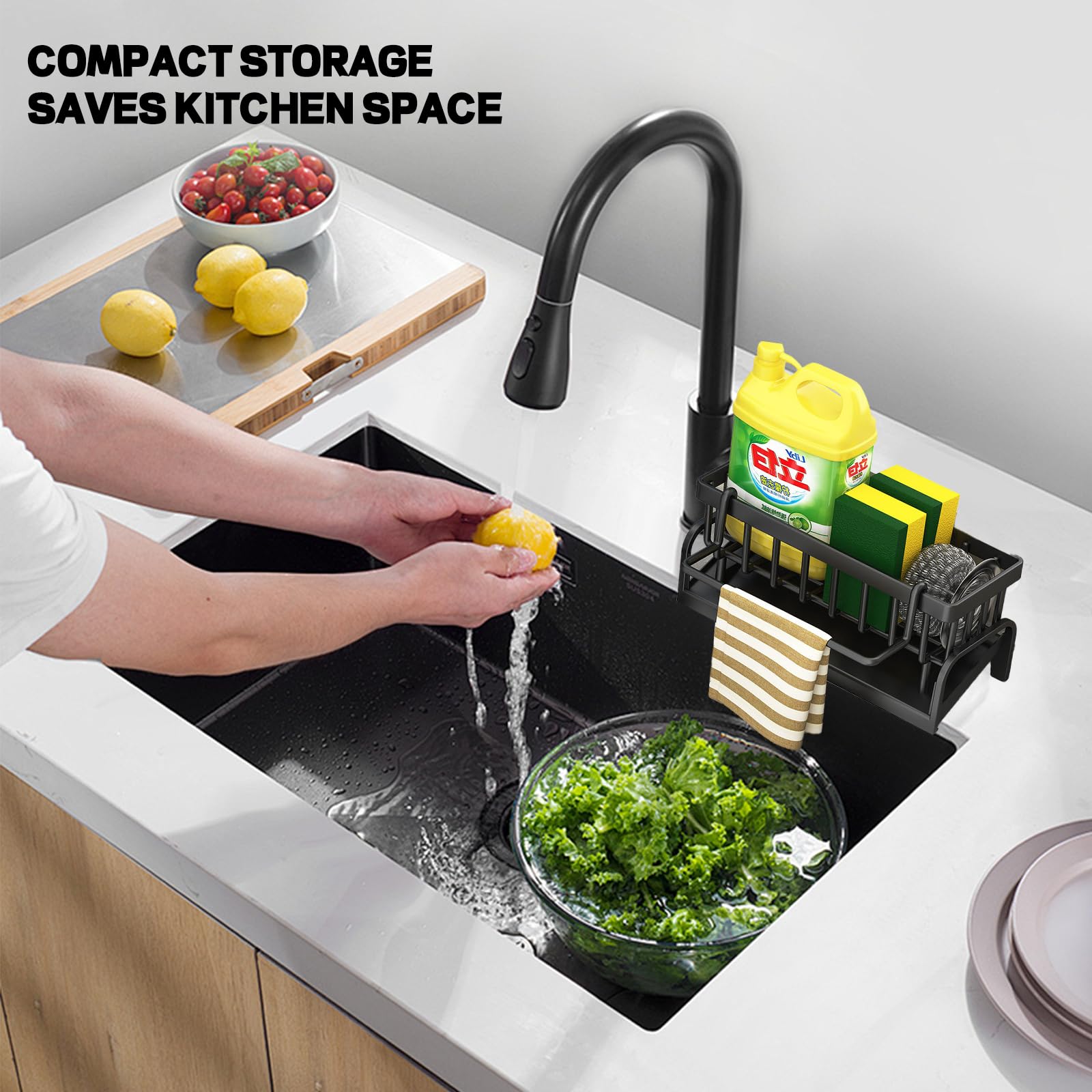Kitchen Sink Sponge Holder Cleaning Tools Storage