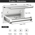 Stainless Steel Toilet Paper Holder with Shelf