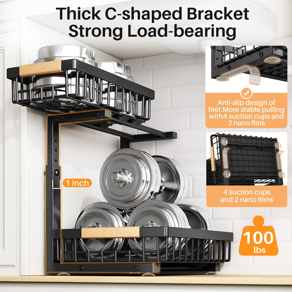 Adjustable 2 Tier Under Sink Storage Organizer