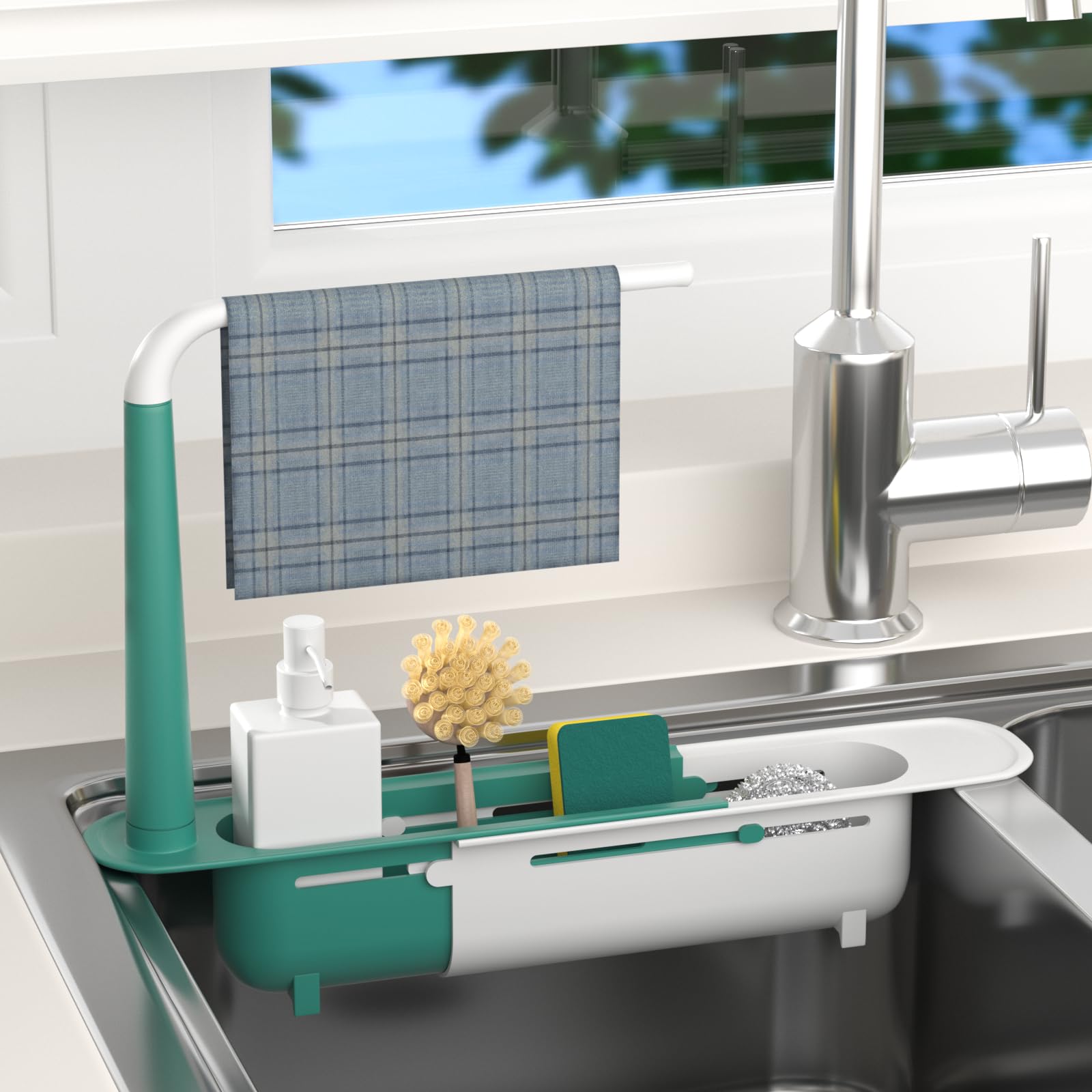 Adjustable Telescopic Sink Caddy Sponge Holder