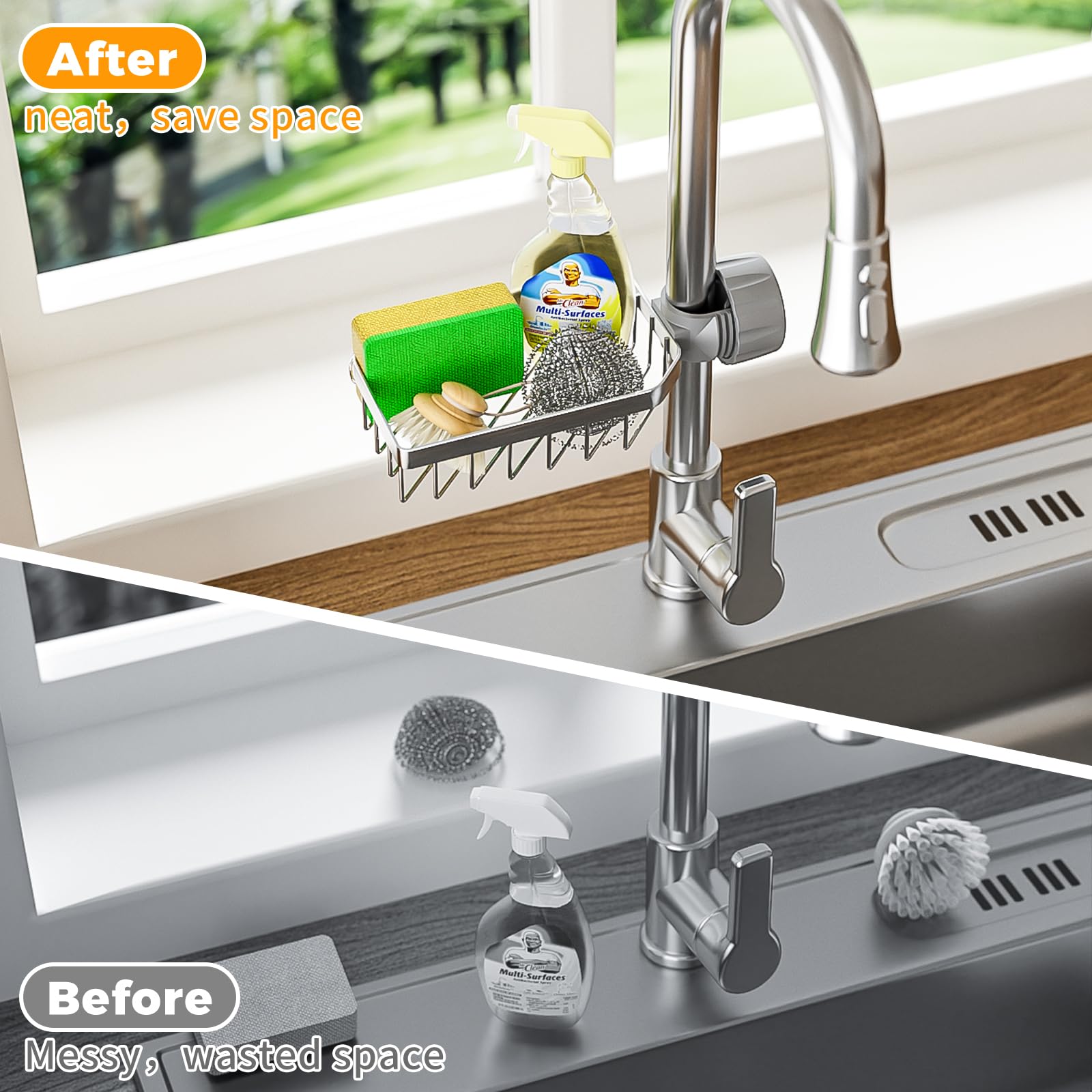 Stainless Steel Over Faucet Sponge Holder