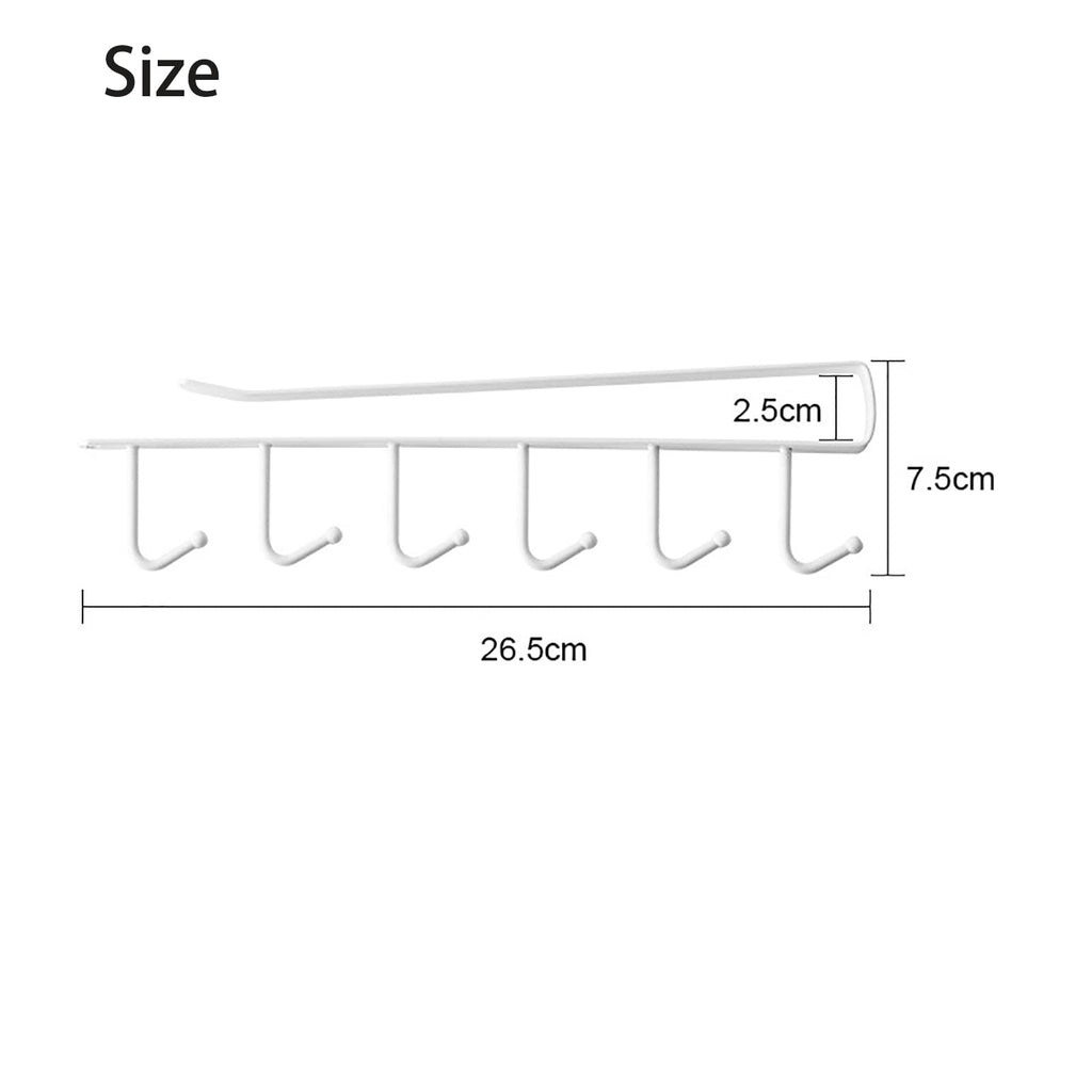 Multi-Purpose 6-Hook Under Shelf Organizer
