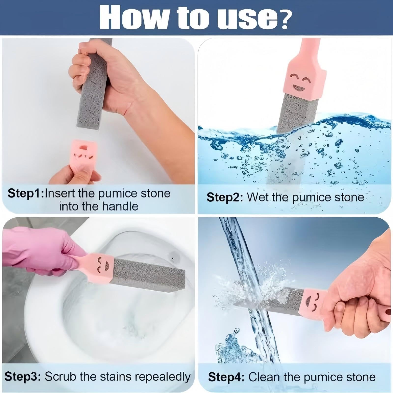 6PCS Pumice Stone Toilet Cleaner with Handle