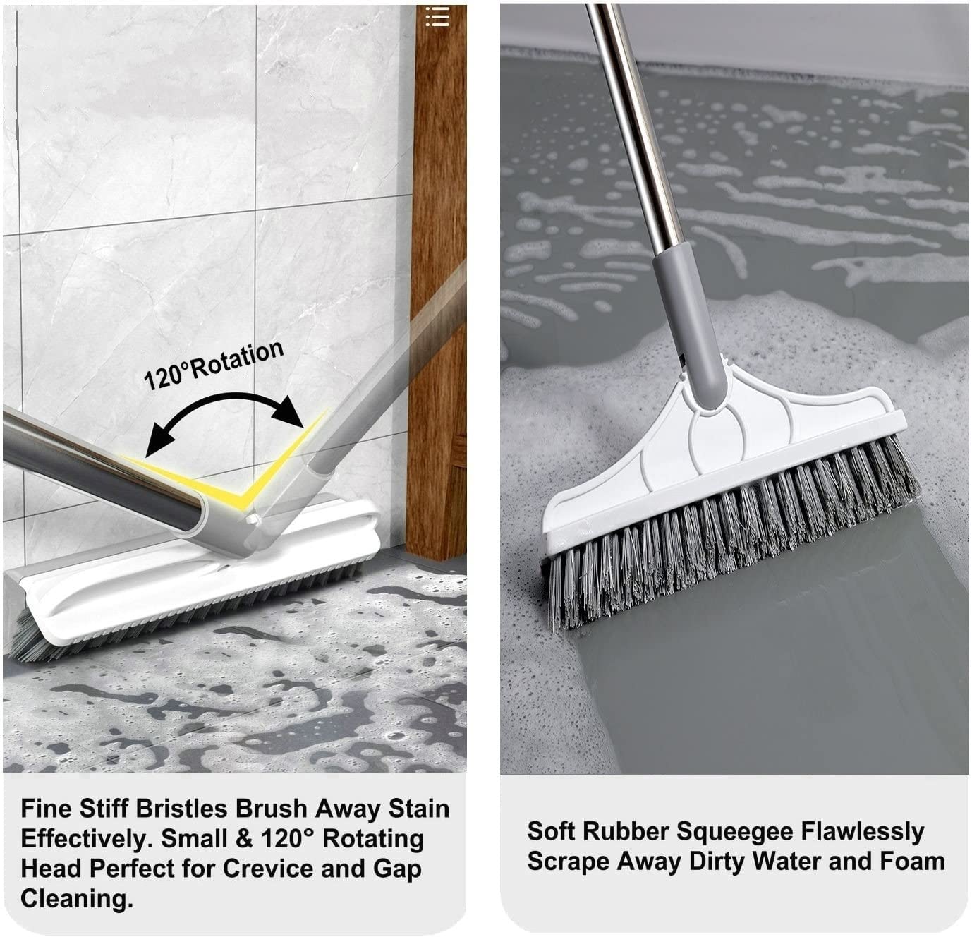 Rotating Floor Scrub Brush Long Handle