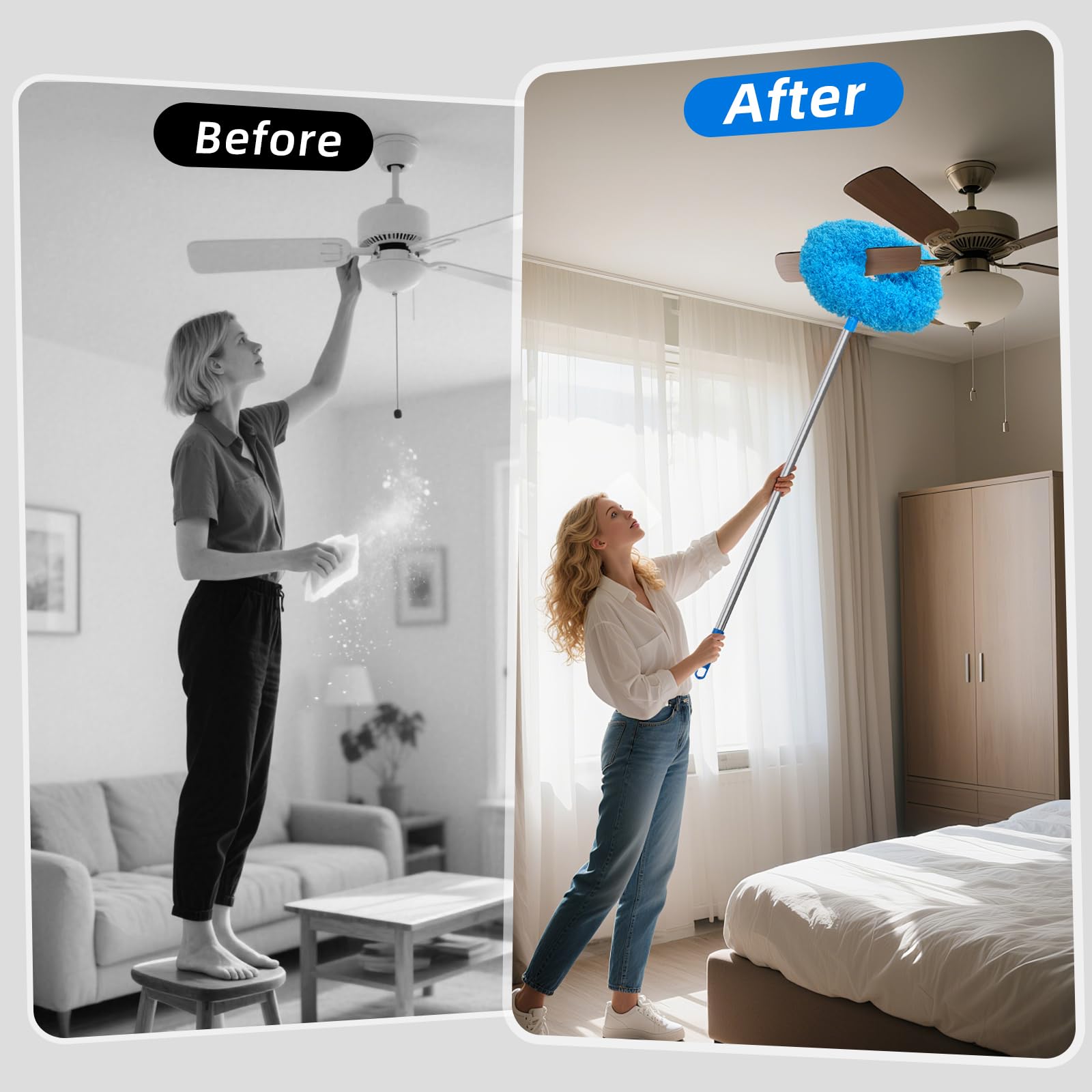 Extendable Feather Duster for Home Cleaning