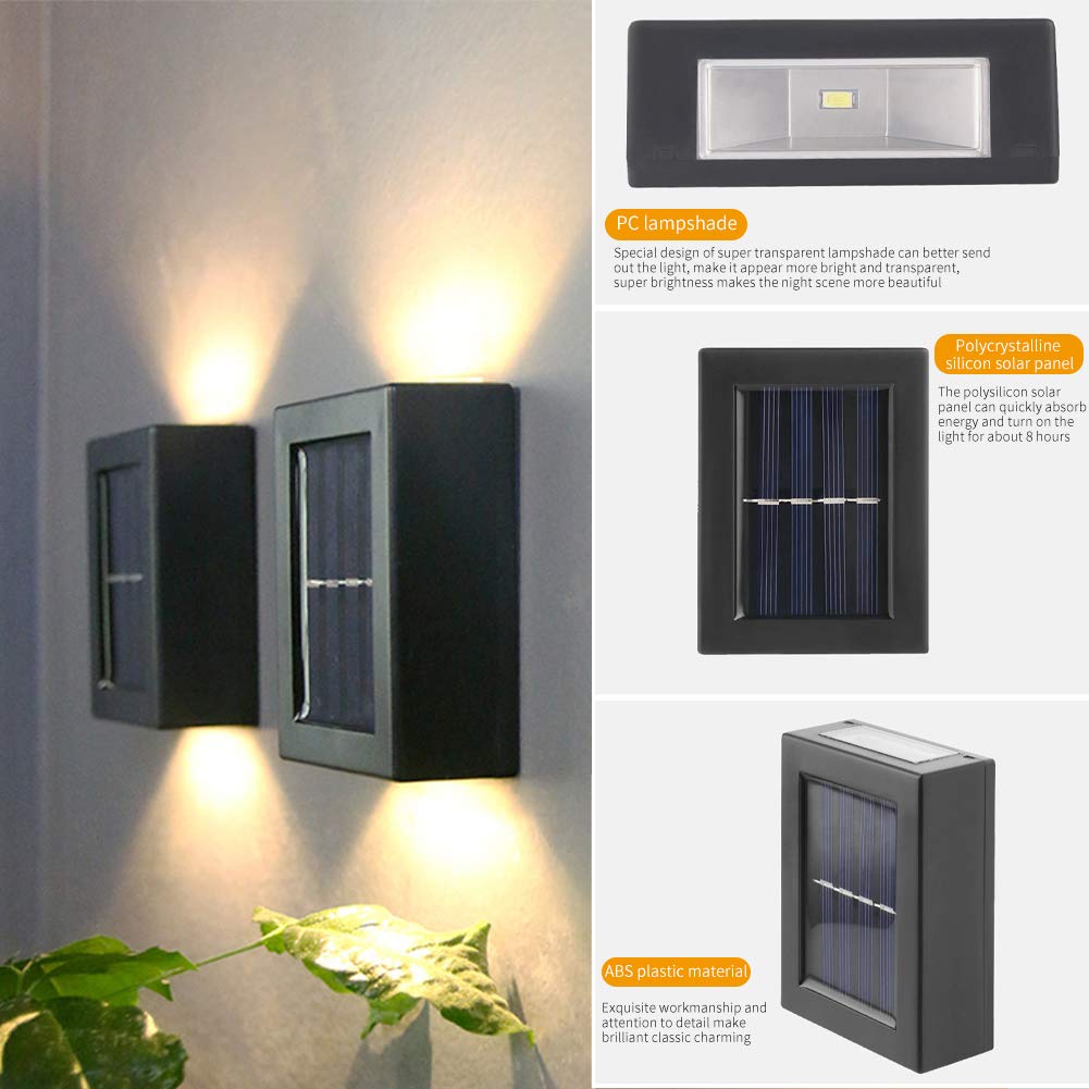 Waterproof Solar Powered Outdoor Patio Wall Decor Light (2PCS)