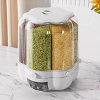 Rotating Rice Dispenser Food Storage Container