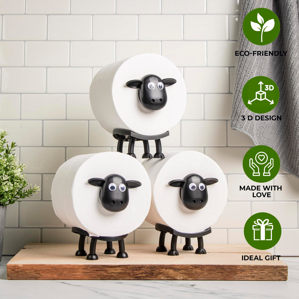 Funny Sheep Toilet Paper Holder Stand 3pcs