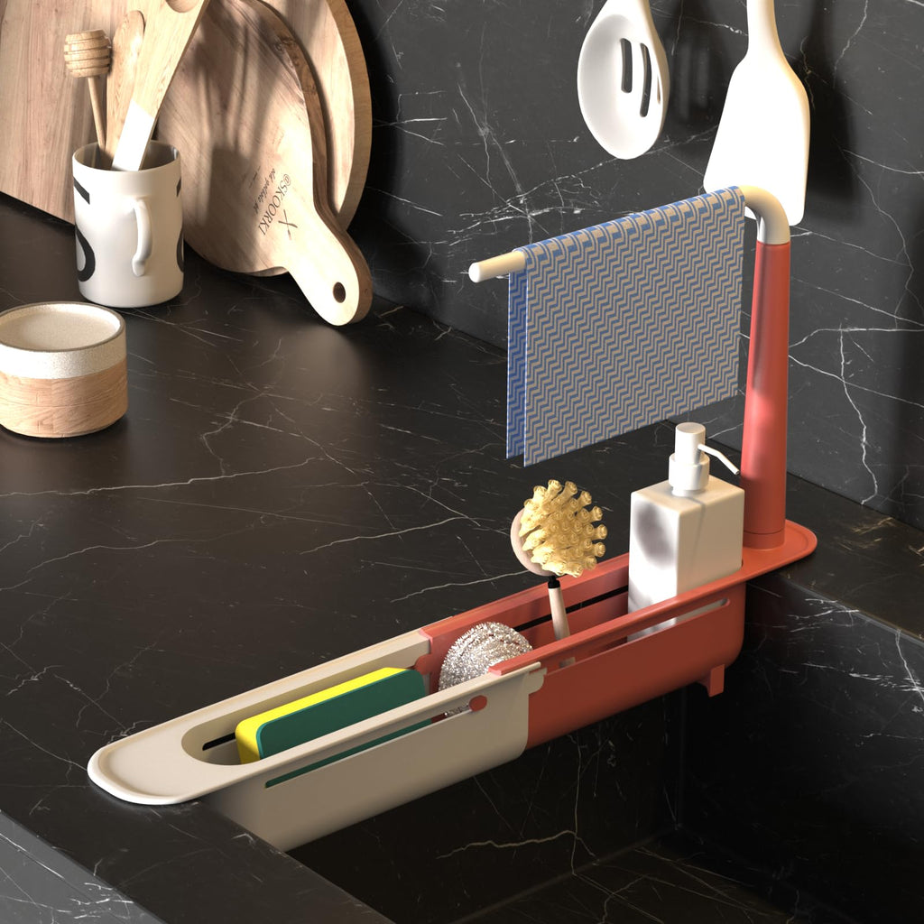 Adjustable Telescopic Sink Caddy Sponge Holder