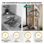 Wall Mounted Kitchen Rotary Utensil Hook Rack